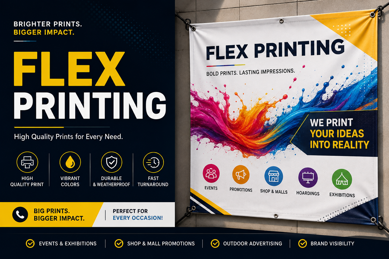 Flex printing in Vadodara - large-format outdoor banner printing for hoardings and events