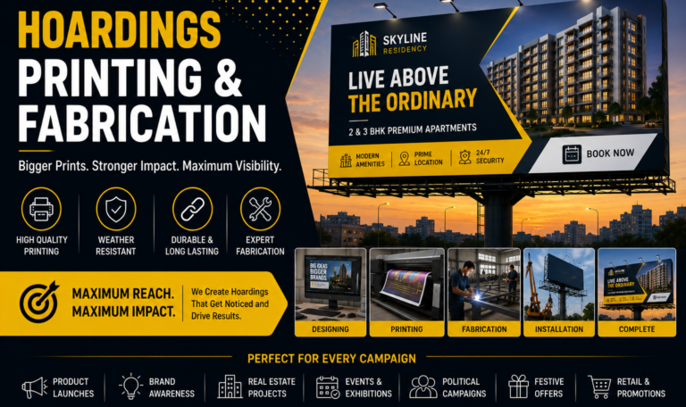 Hoardings printing and fabrication in Vadodara - complete hoarding solutions for construction sites and outdoor advertising